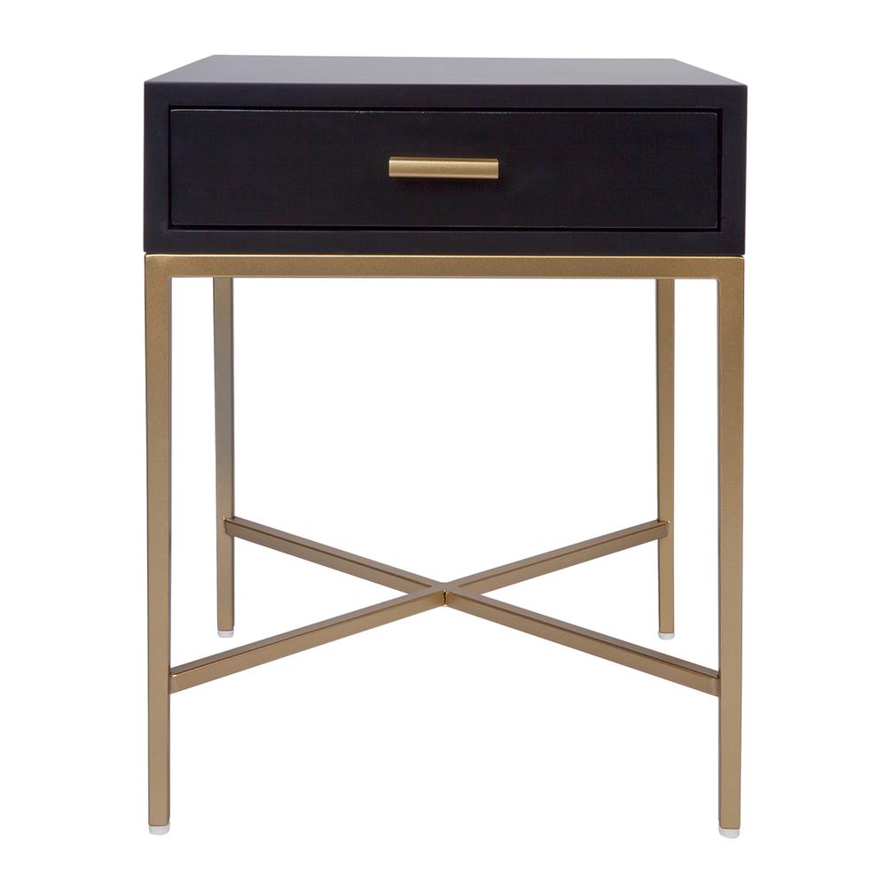 Cafe Lighting Living Nessa Bedside Table Black Gold Cm X Cm X