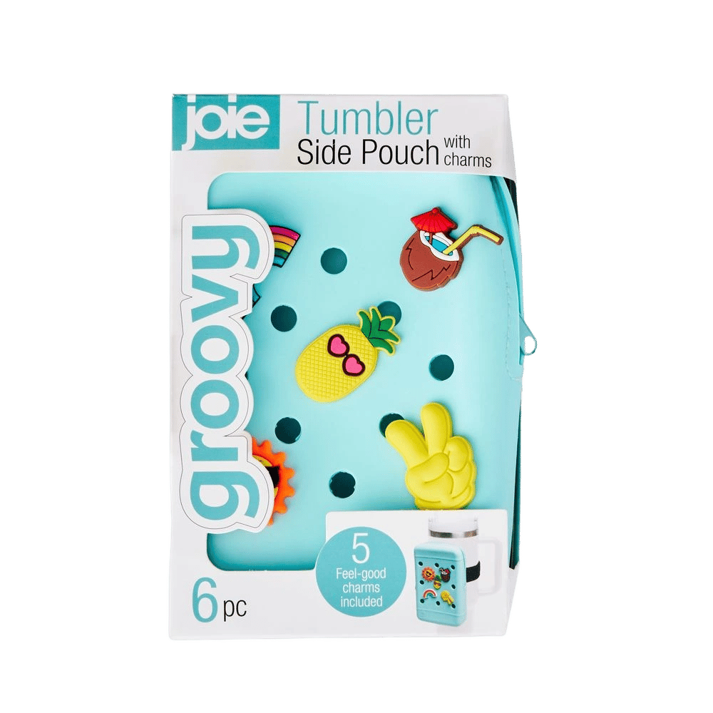 Joie Groovy Tumbler Side Pouch with Charms (Blue/pink/silver) - 12.5x10x1cm by Joie - ISBN: 0067742972989