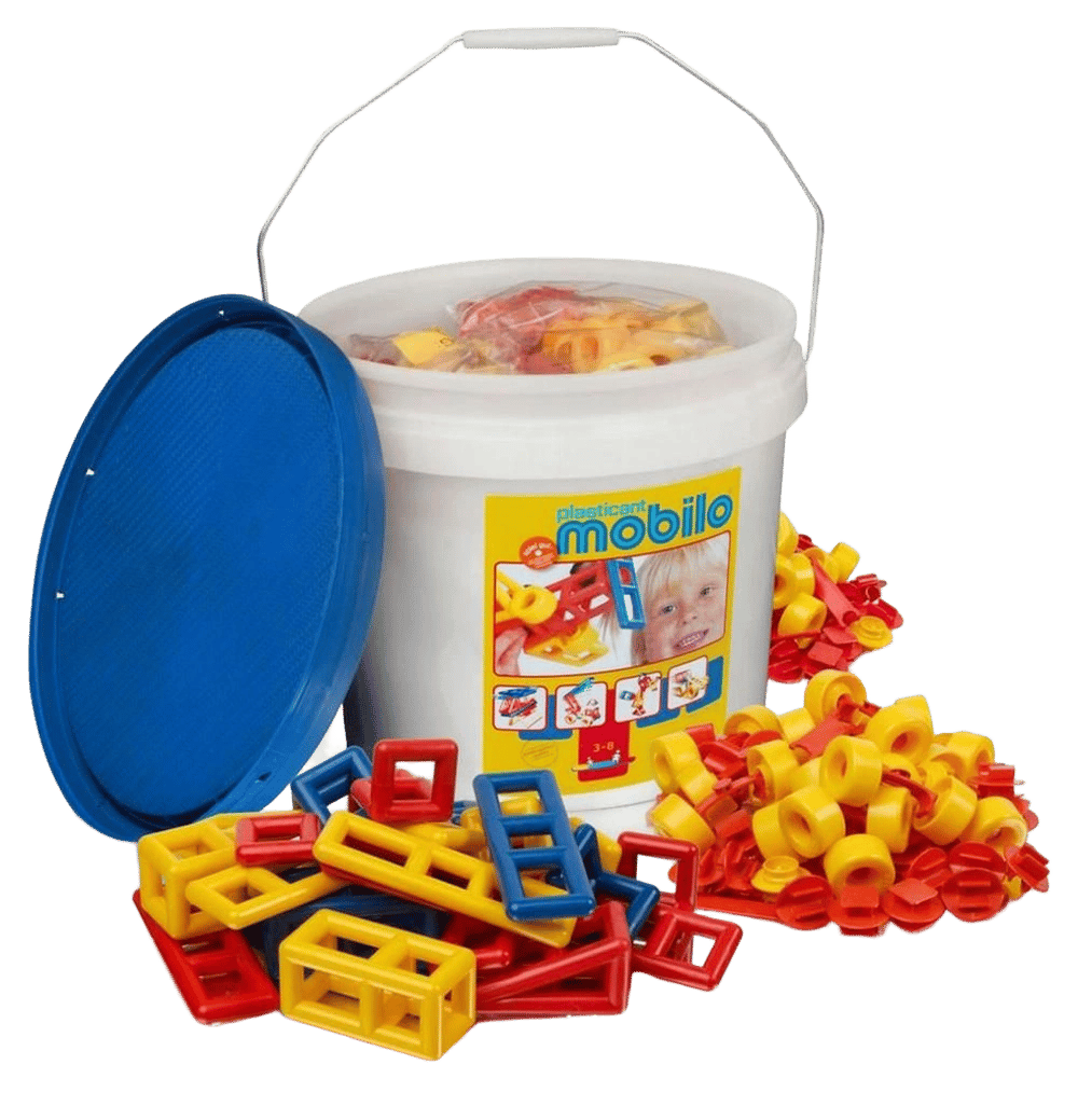 Mobilo Large Bucket With Lid - 234 Pieces (Bucket Colour May Vary) by Mobilo - ISBN: 4260661519051