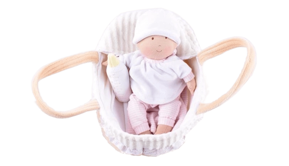 Bonikka Carry Cot With Baby Doll, Bottle & Blanket - 23cm by Bonikka - ISBN: 4792247000474