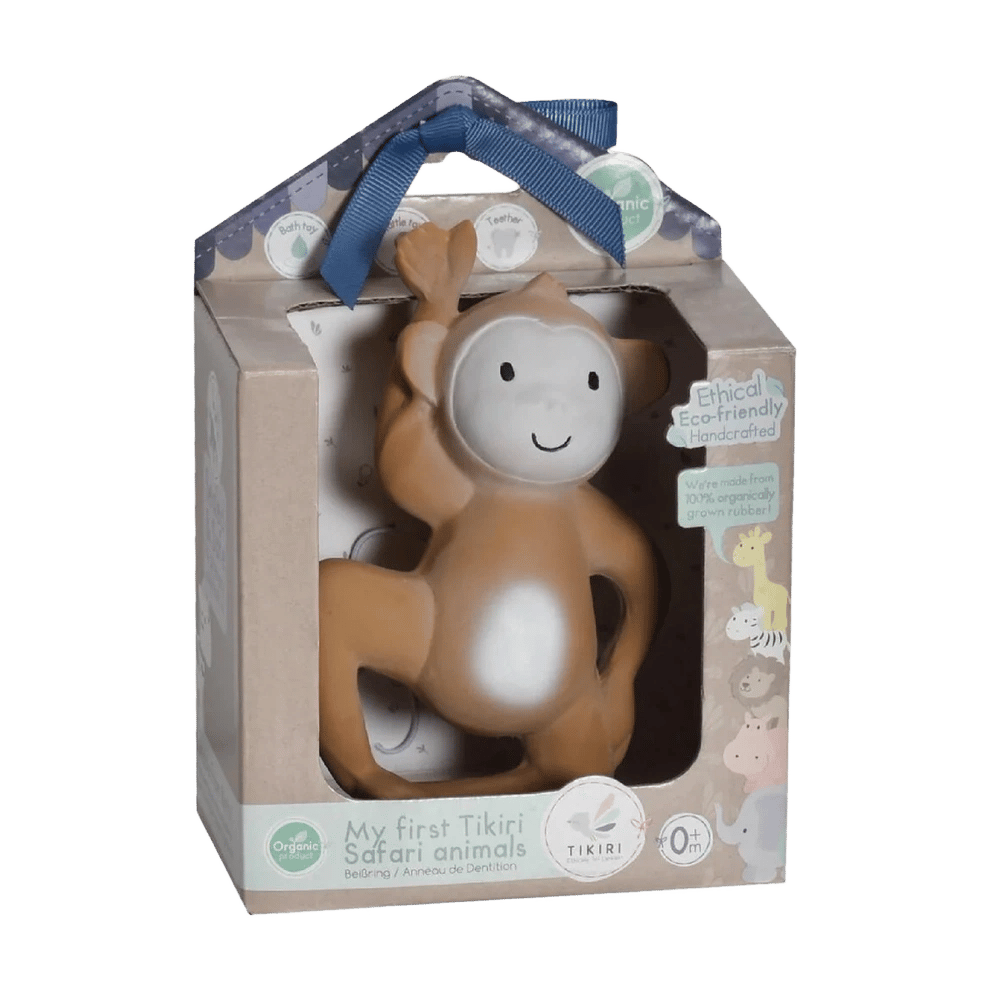 Tikiri My 1st Safari Animals - Monkey - Natural Rubber Teether Rattle & Bath Toy by Tikiri - ISBN: 4792247009385