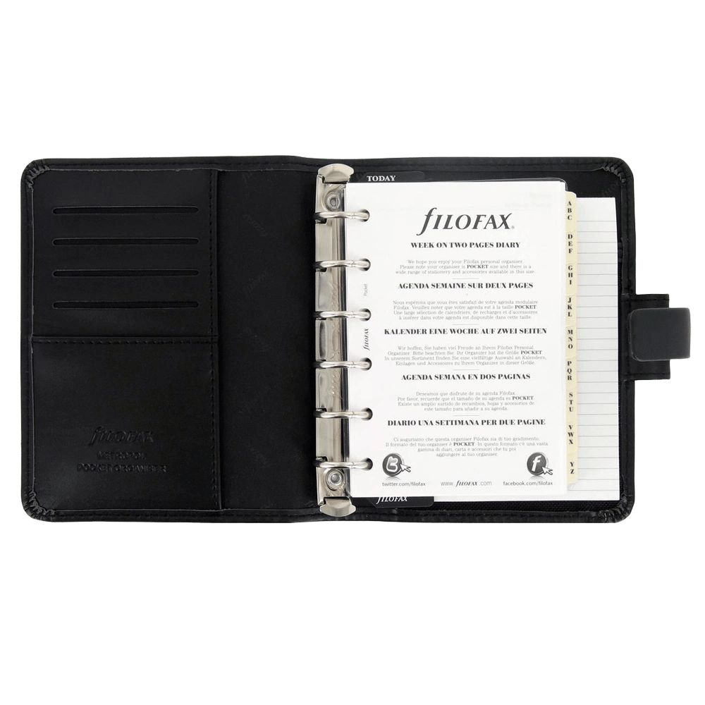 Filofax Metropol Pocket Organiser (Black) by Filofax - ISBN: 5015142154370