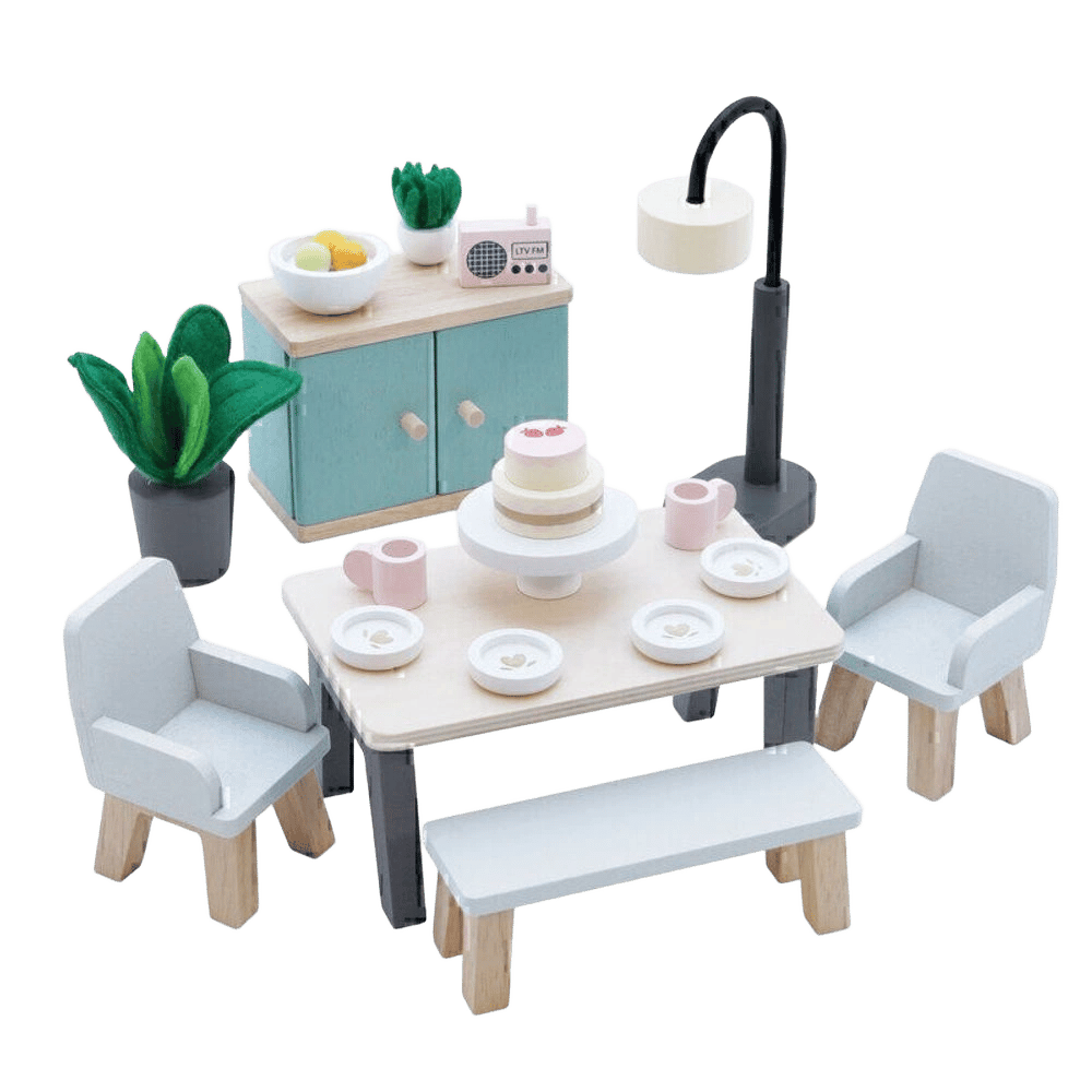 Le Toy Van Wooden Dolls House Dining Room, 18 Pieces by Le Toy Van - ISBN: 5060023410564