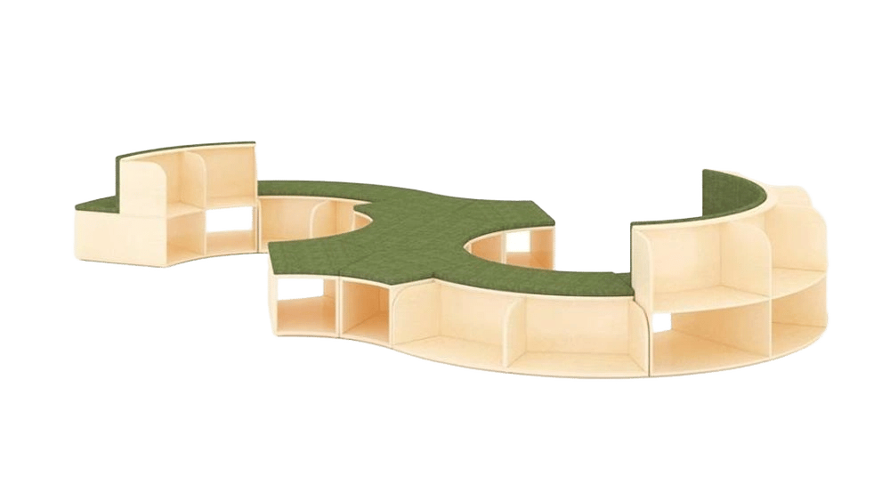 Jooyes Puzzle Curved Modular Bookshelf And Seating by Jooyes - ISBN: 5410458057788