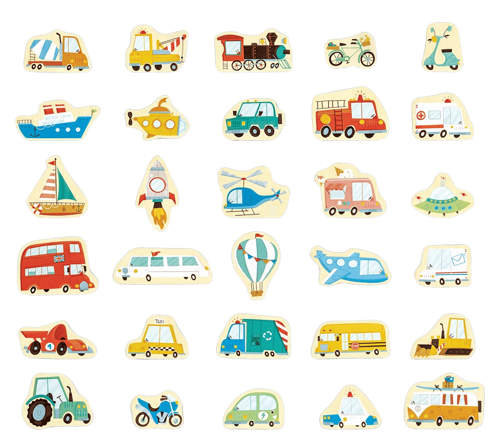 Hape Magnetic Vehicles Set, 30 Pieces by Hape - ISBN: 6943478047075