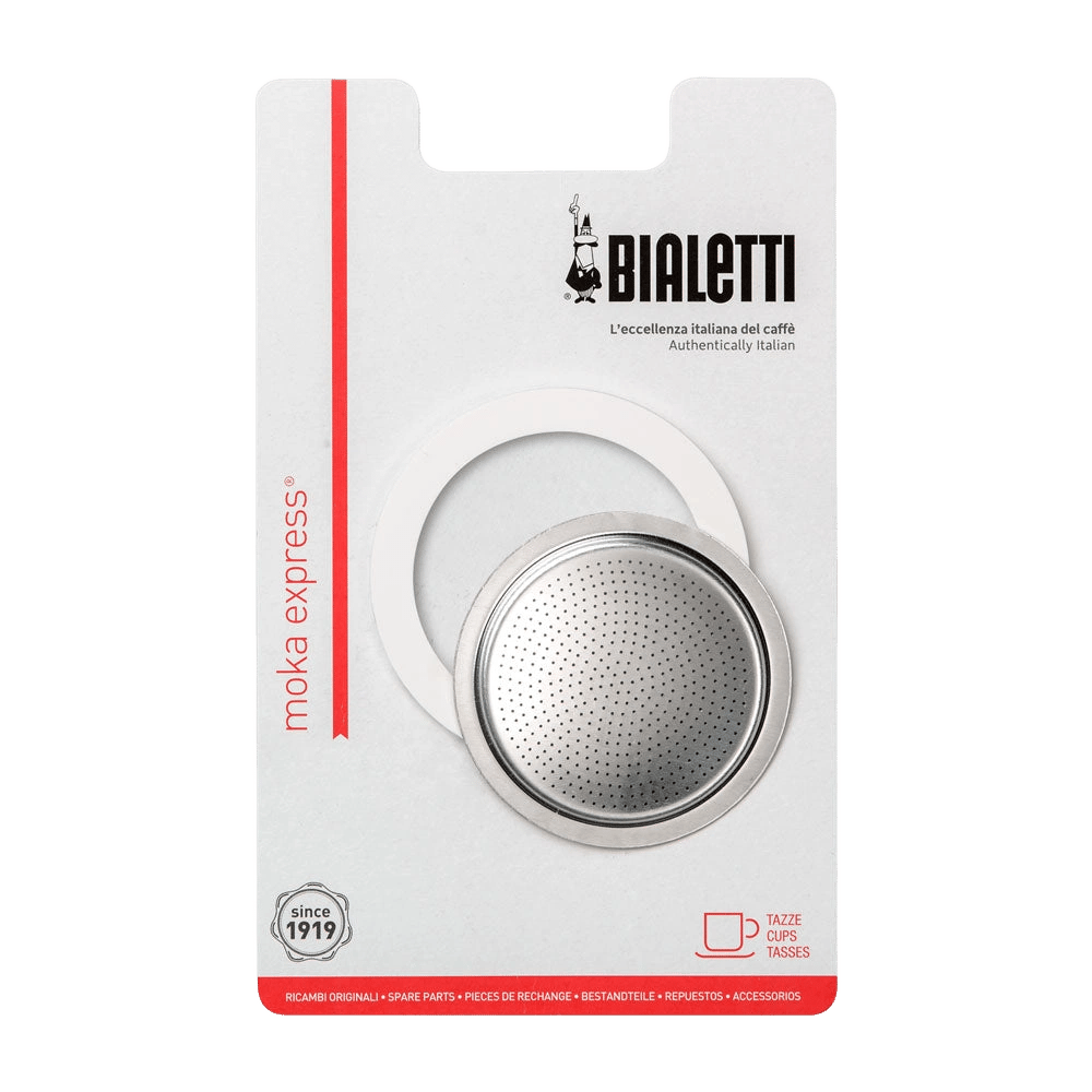 Bialetti Ring & Filter Pack for (Moka Express, Moka Induction, Brikka*, Dama, Mini Express, Break), 4 Cups by Bialetti - ISBN: 8006363034111