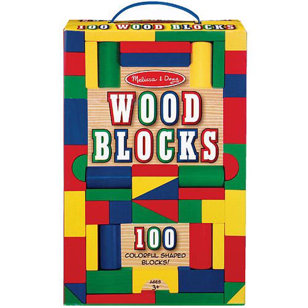 Melissa & doug 100 wood 2024 blocks set