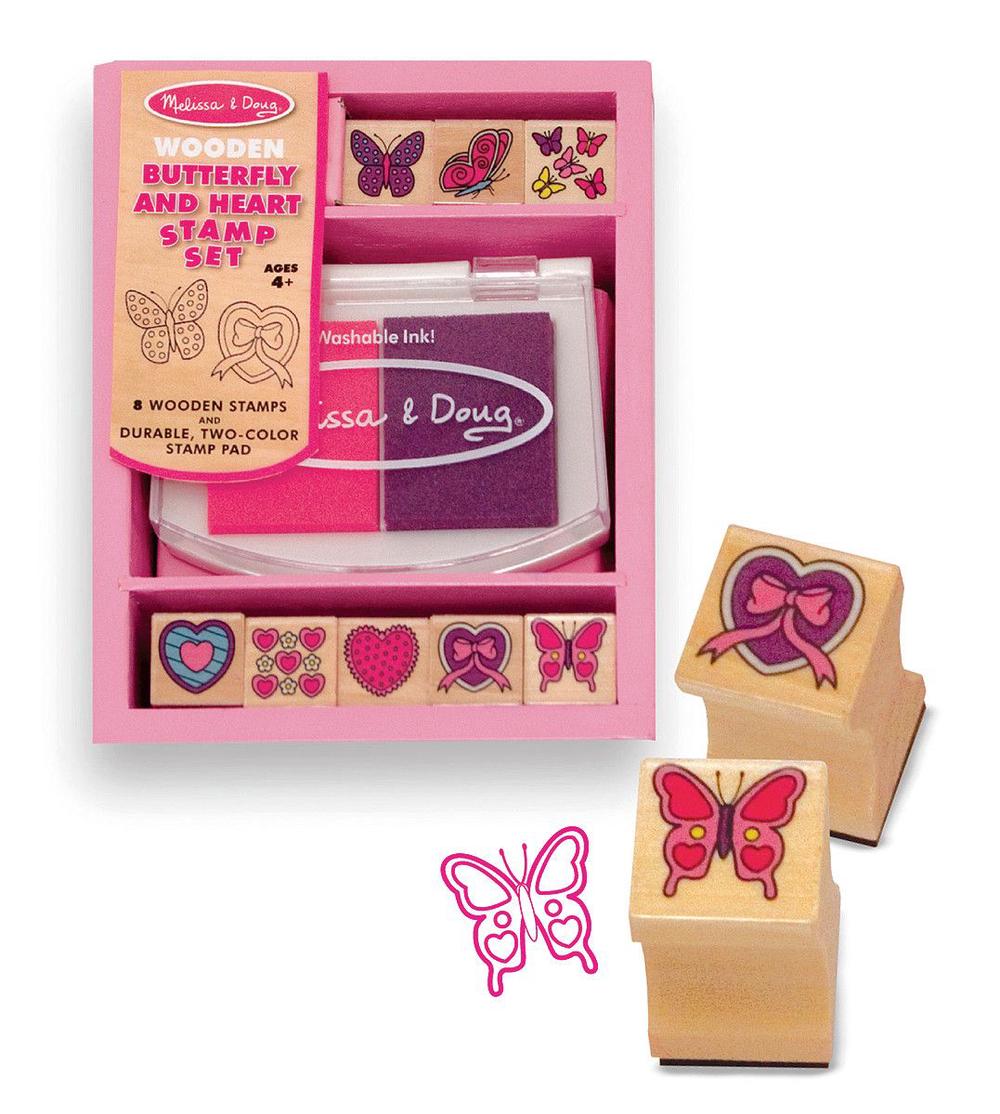 melissa and doug butterfly and hearts stamp set