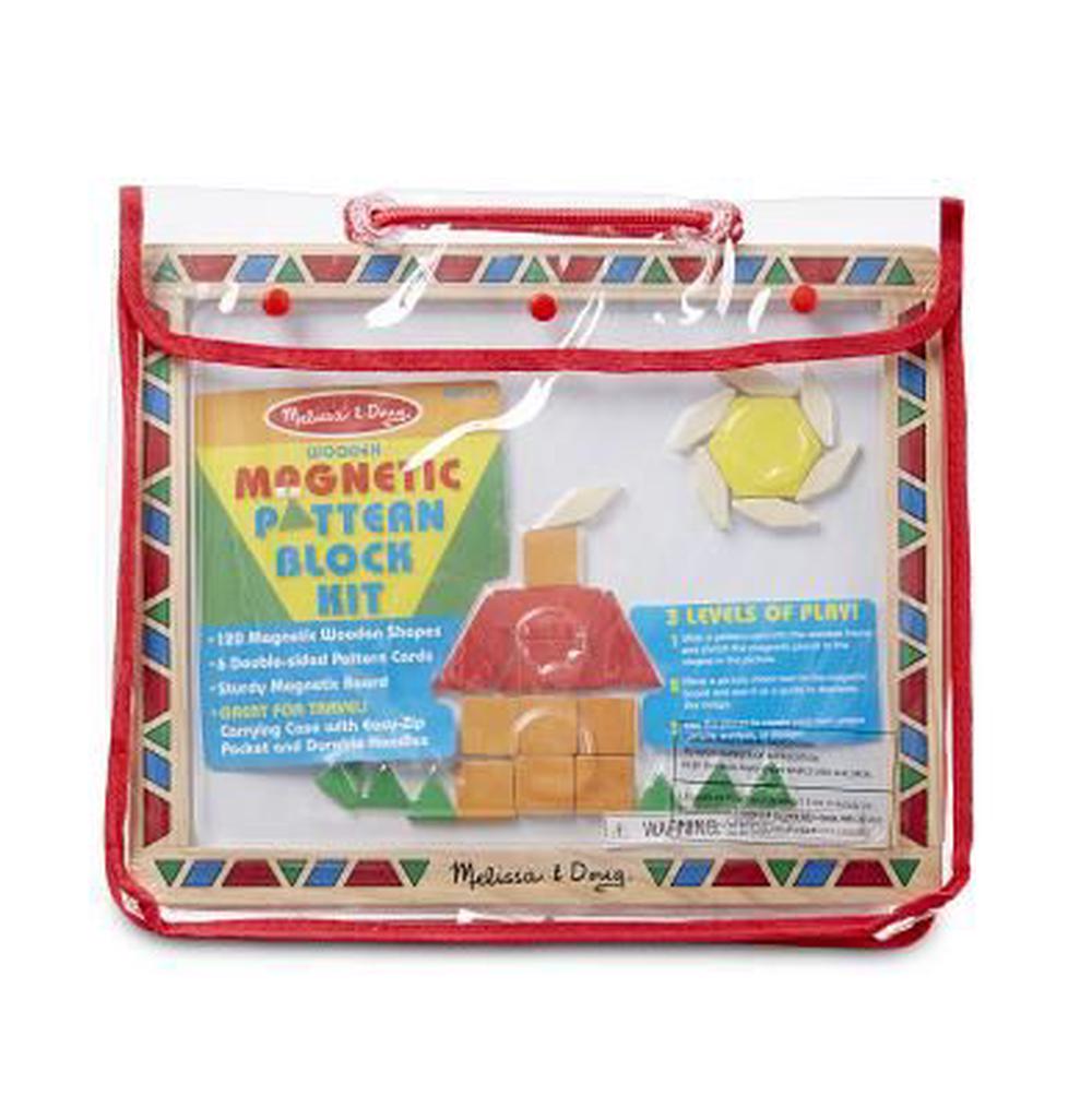 Deluxe Wooden Magnetic Pattern Blocks Set, 0000772035903