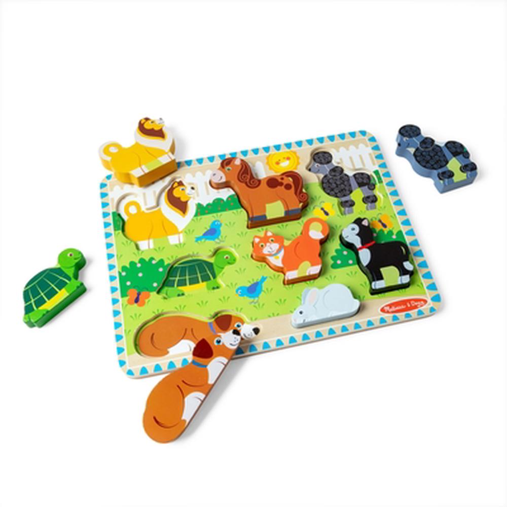 Melissa & Doug Pets Wooden Chunky Puzzle, 0000772037242