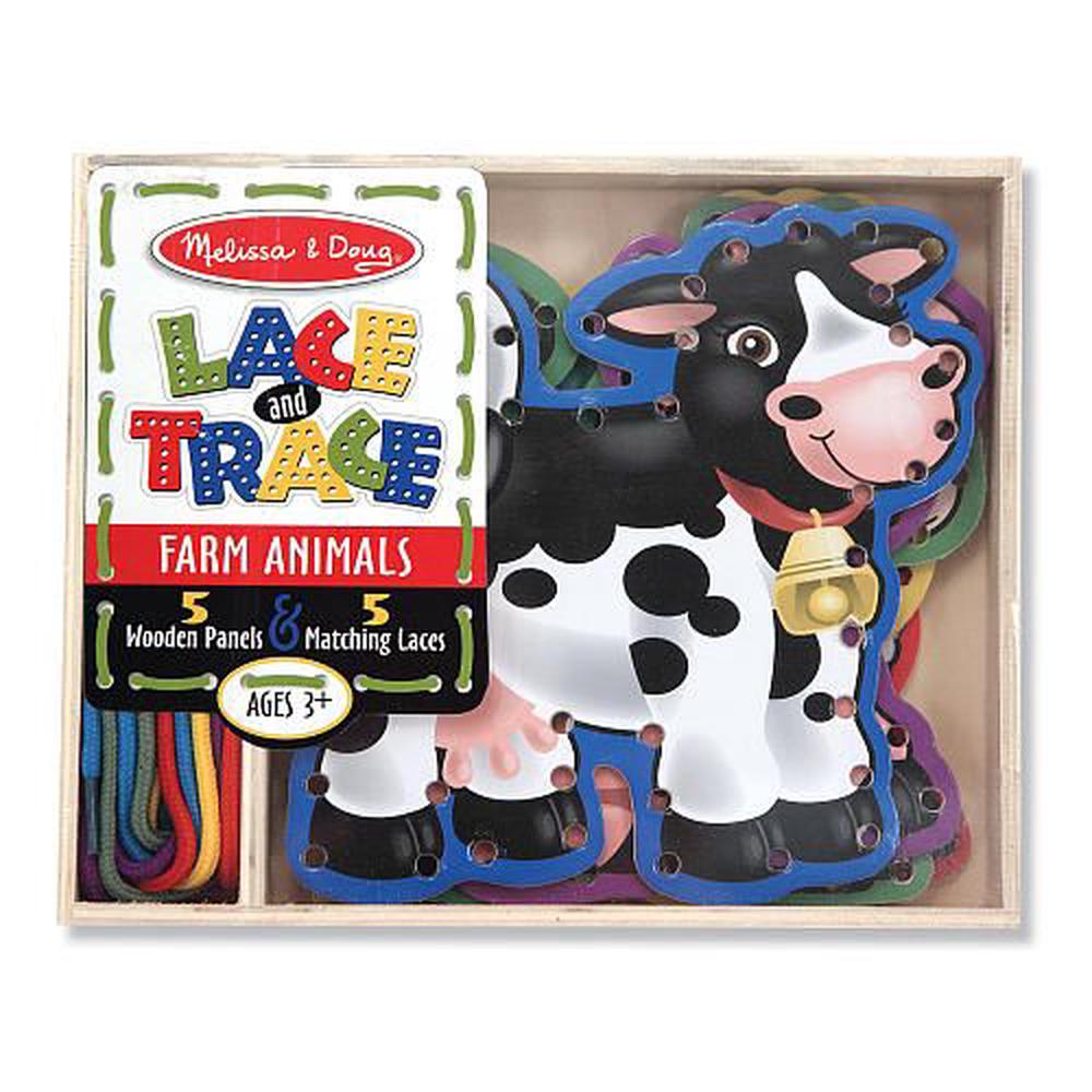 Melissa & Doug Farm Animals Lace and Trace Panels, 0000772037815