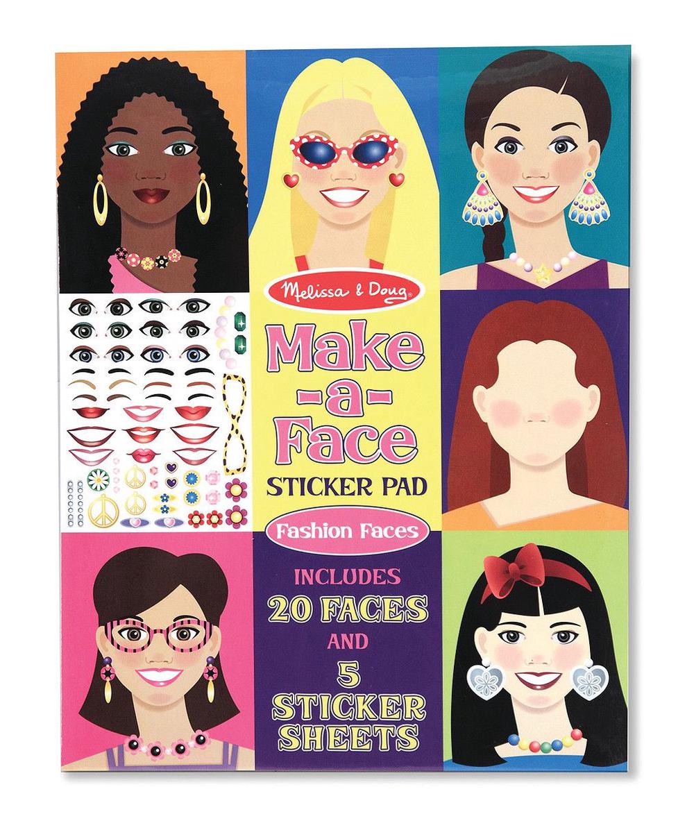 Make-A-Face Fashion Faces Sticker Pad, 0000772041959