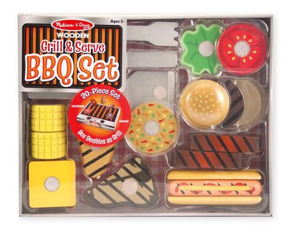 Melissa & Doug Grill and Serve BBQ Set, 20  Pieces, 0000772092807