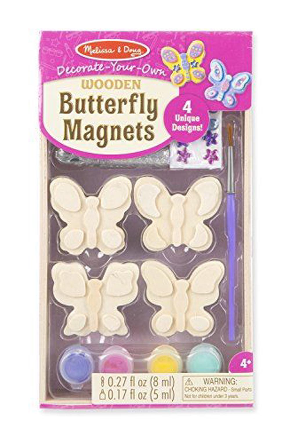Decorate-Your-Own Wooden Butterfly Magnets Craft Kit, 0000772095150