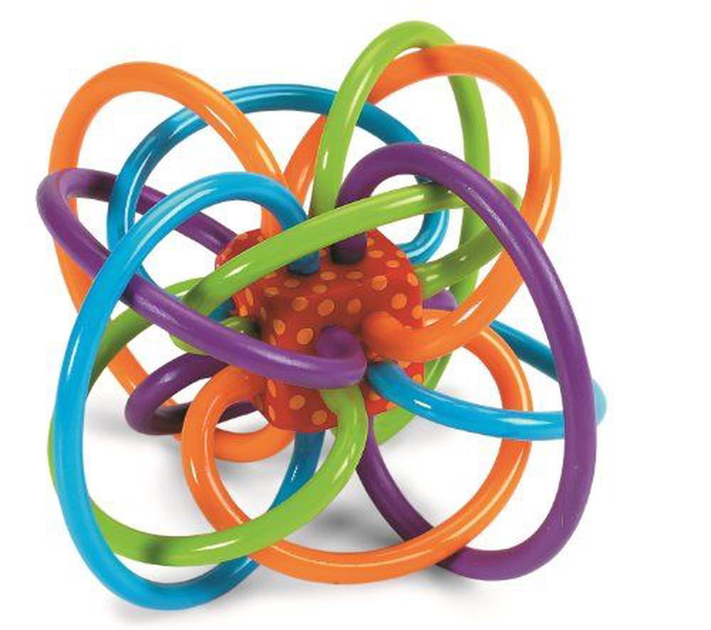 Manhattan Winkel Rattle and Sensory Teether Activity Toy, 0011964408474