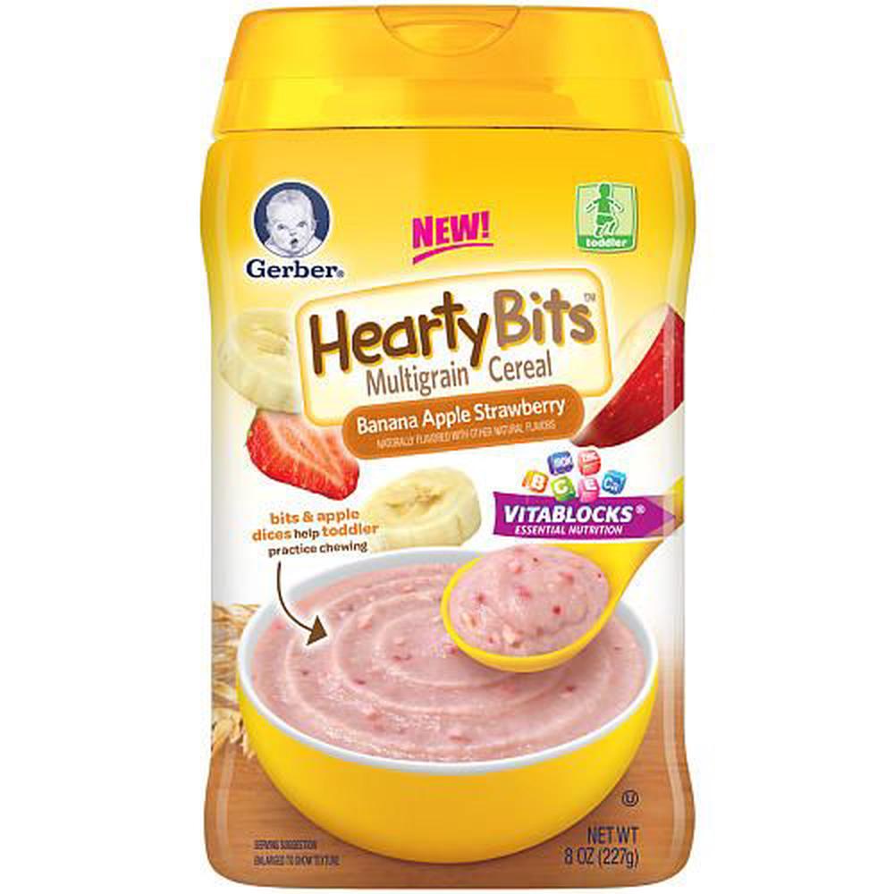 gerber hearty bits multigrain banana apple strawberry baby cereal