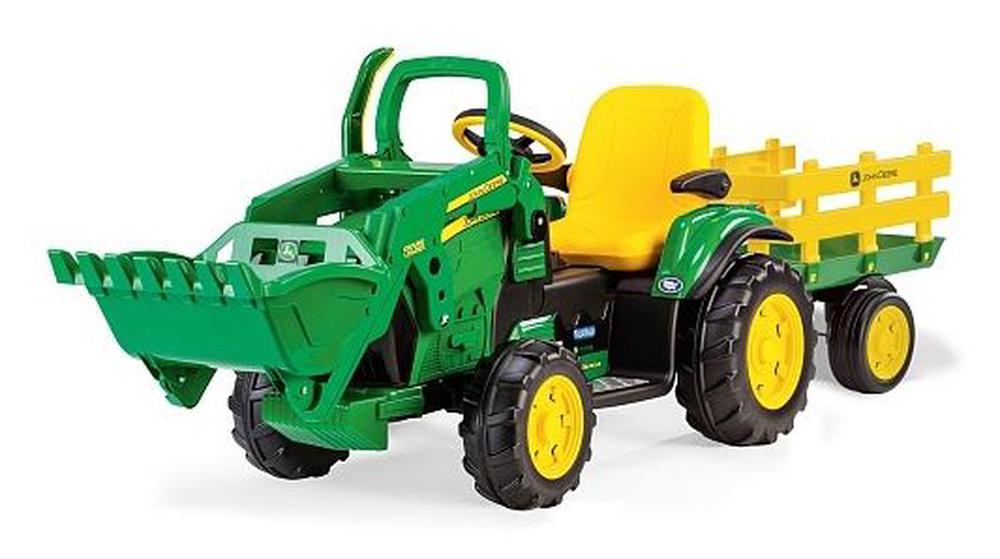 John Deere 12v Power Ride-on Loader With Trailer 