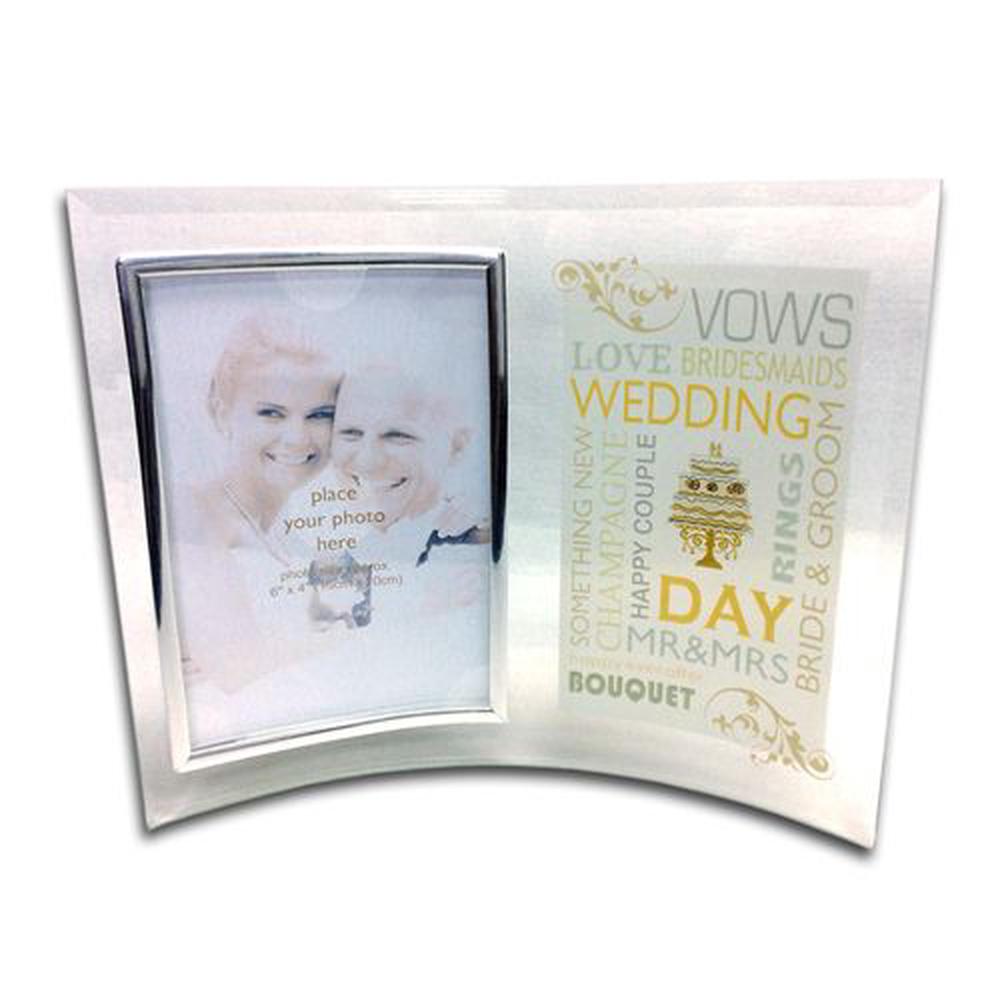 William Valentine Word Art Curved Glass Photo Frame Wedding Day By William Valentine