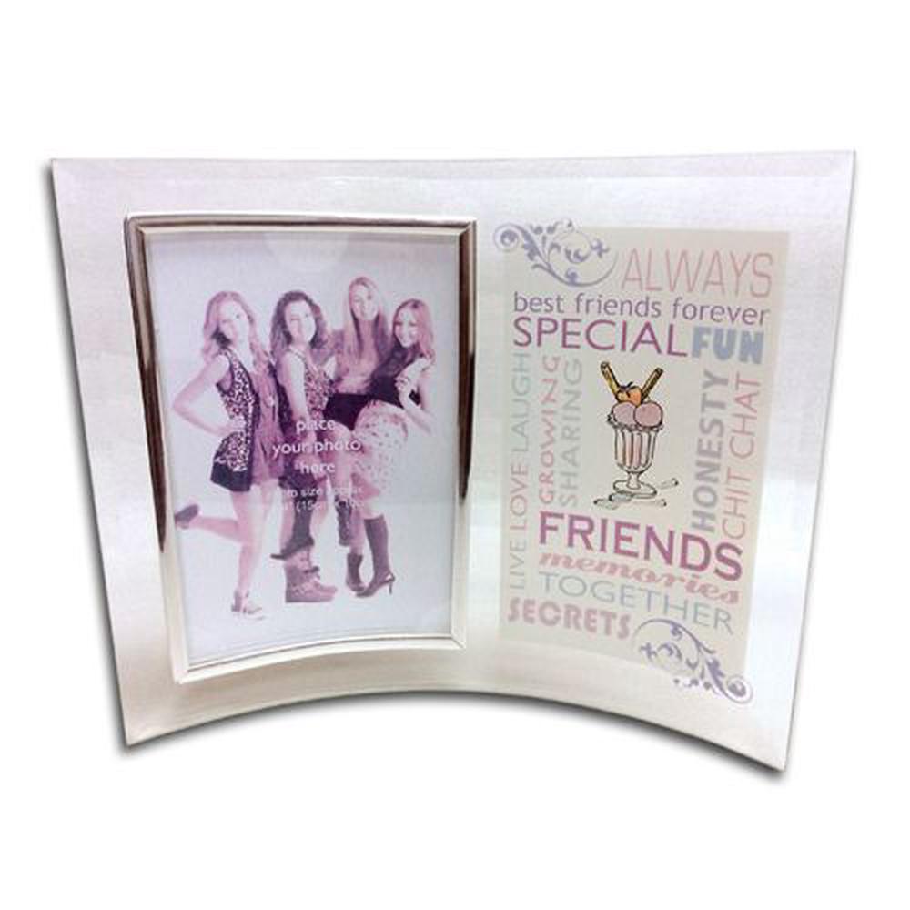 William Valentine Word Art Curved Glass Photo Frame Special Friends By William Valentine