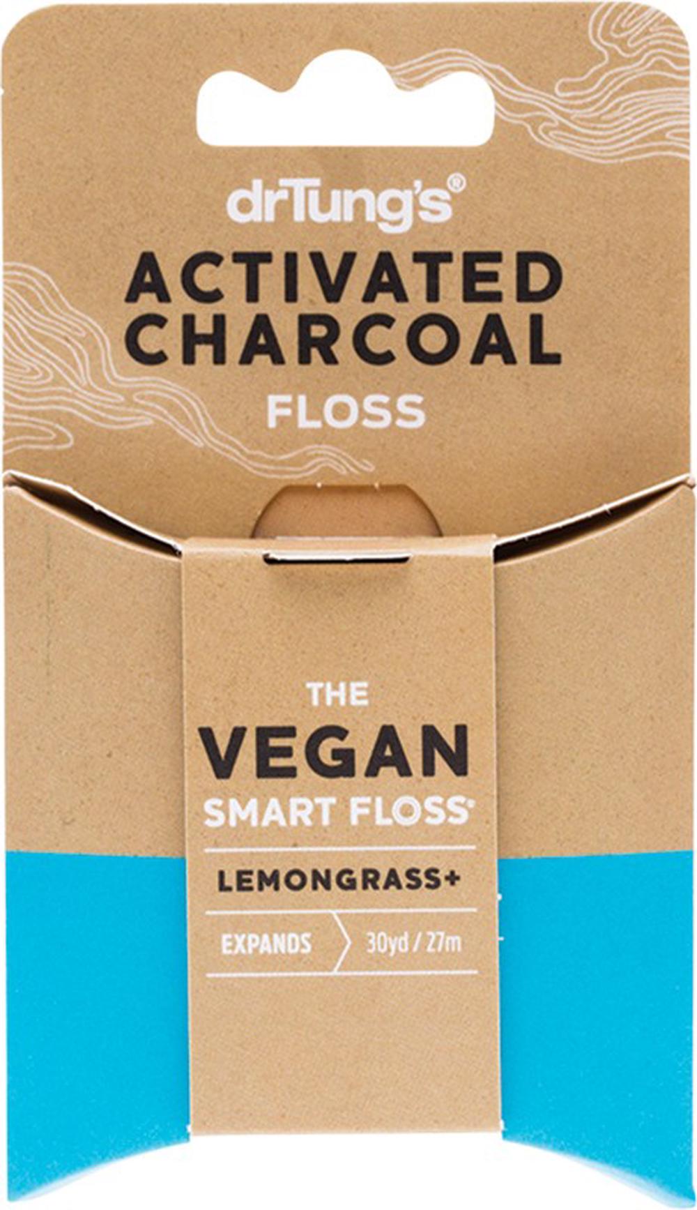 Smart Vegan Dental Floss Activated (Charcoal & Lemongrass) - 27m, 0019373755912