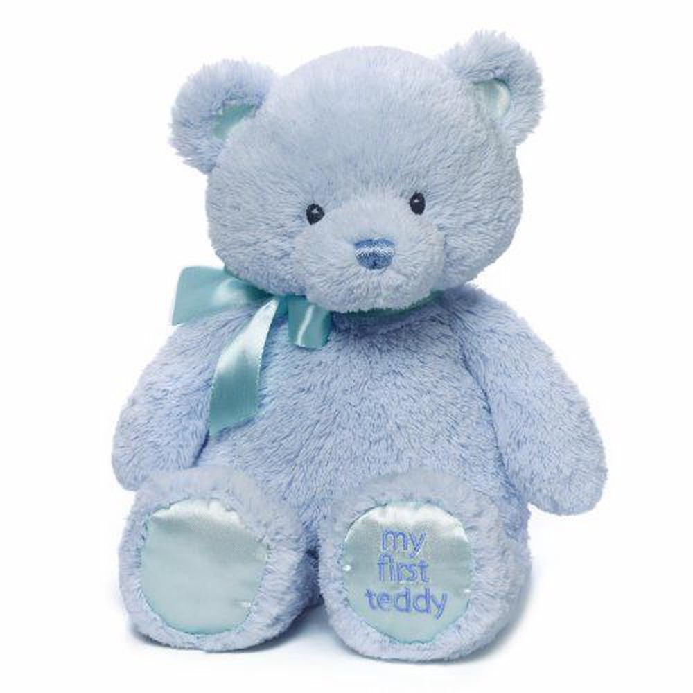 GUND Baby My 1st Teddy Plush Toy, Blue, 15", 0028399065868