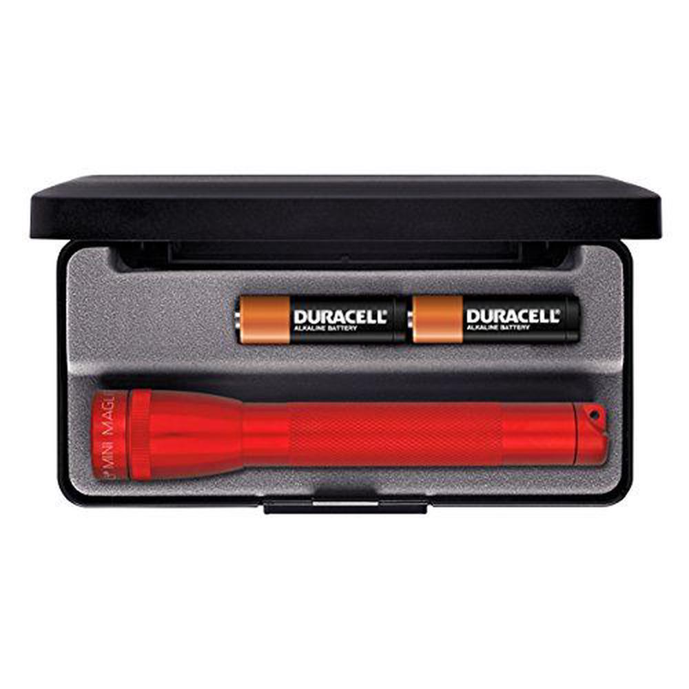 Mag-Lite Mini Incandescent 2-Cell AA Flashlight in Presentation Box, Red, 0038739033143