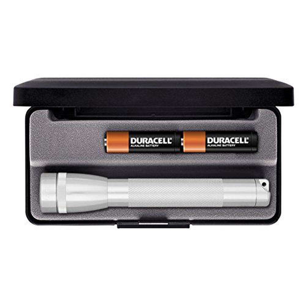 Mini Incandescent 2-Cell AA Flahlight in Presentation Box, Silver, 0038739033228