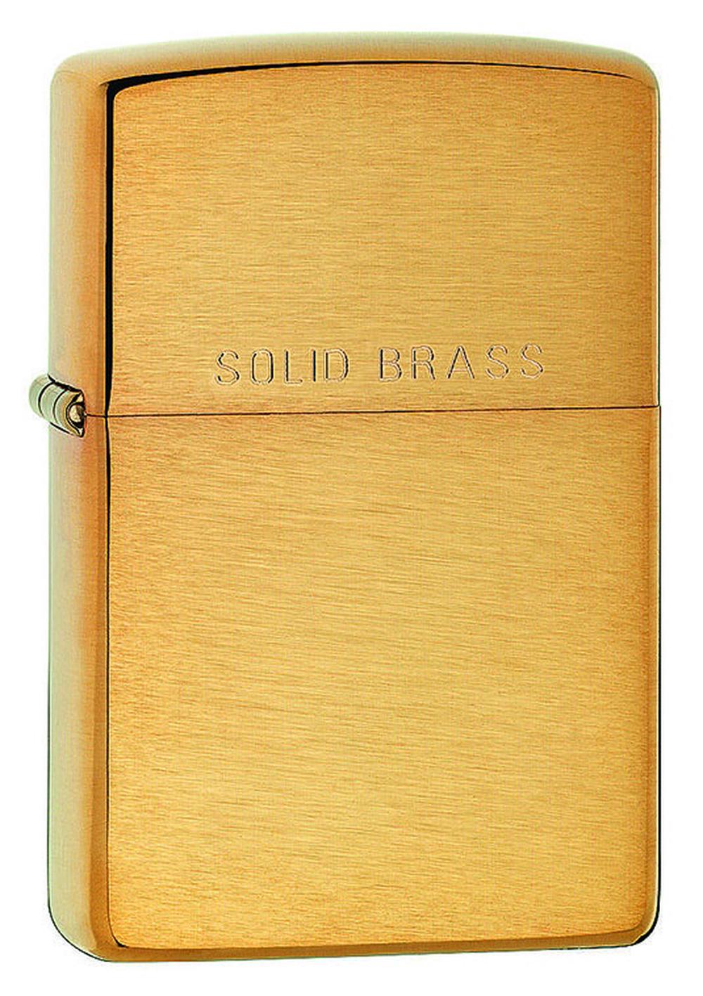 Zippo Brushed Solid Brass Lighter, 0041689100506