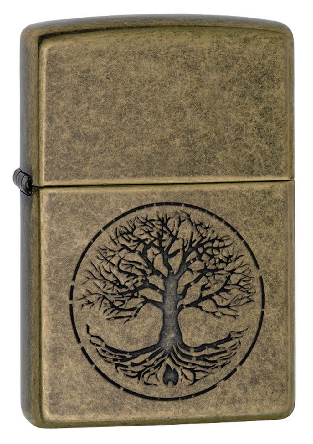 Zippo Antique Brass Finish Lighter (Tree Of Life), 0041689116033