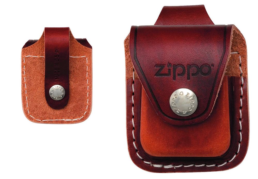 Zippo Brown Leather Pouch With Loop, 0041689170400