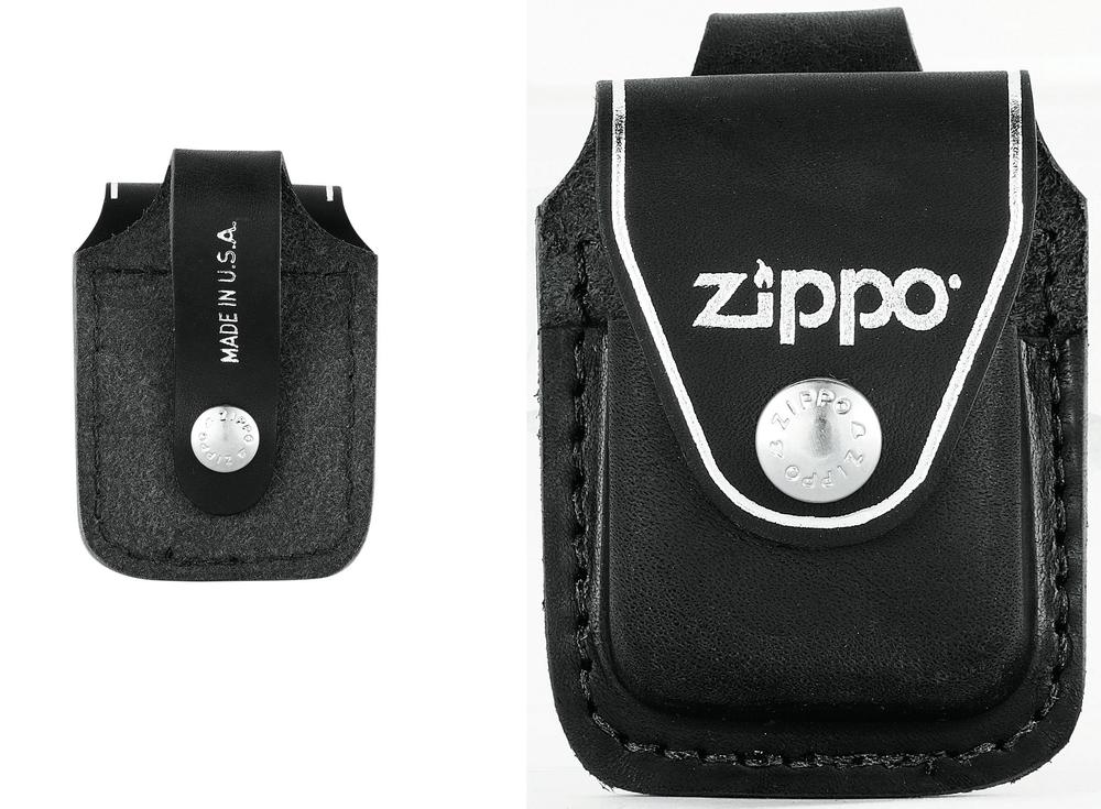 Zippo Black Leather Pouch With Loop, 0041689170509