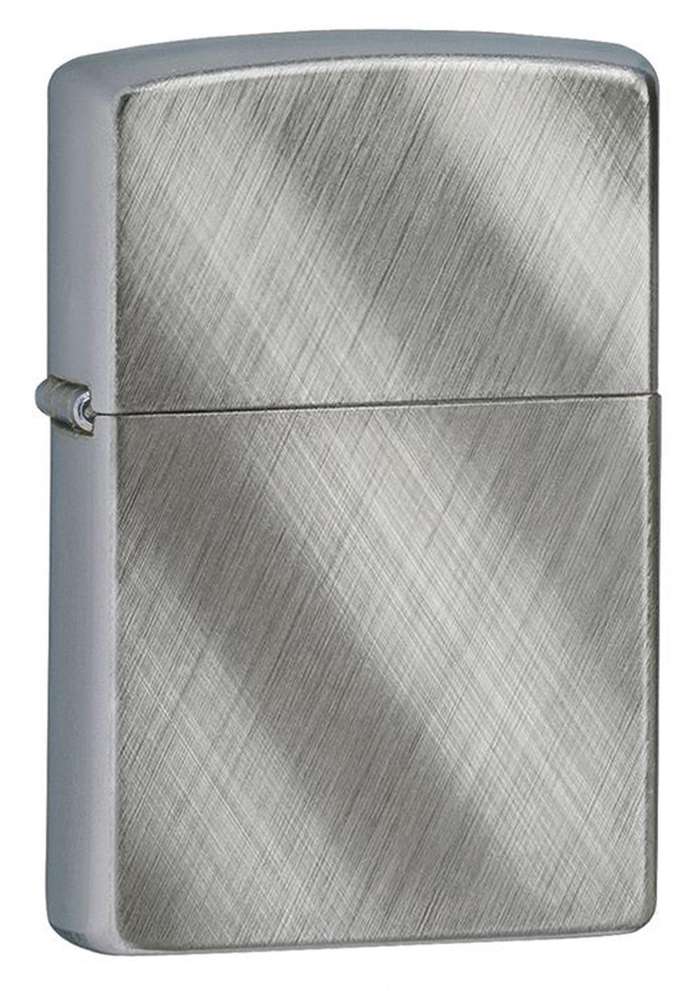 Zippo Brushed Chrome Lighter (Diagonal Weave), 0041689281823