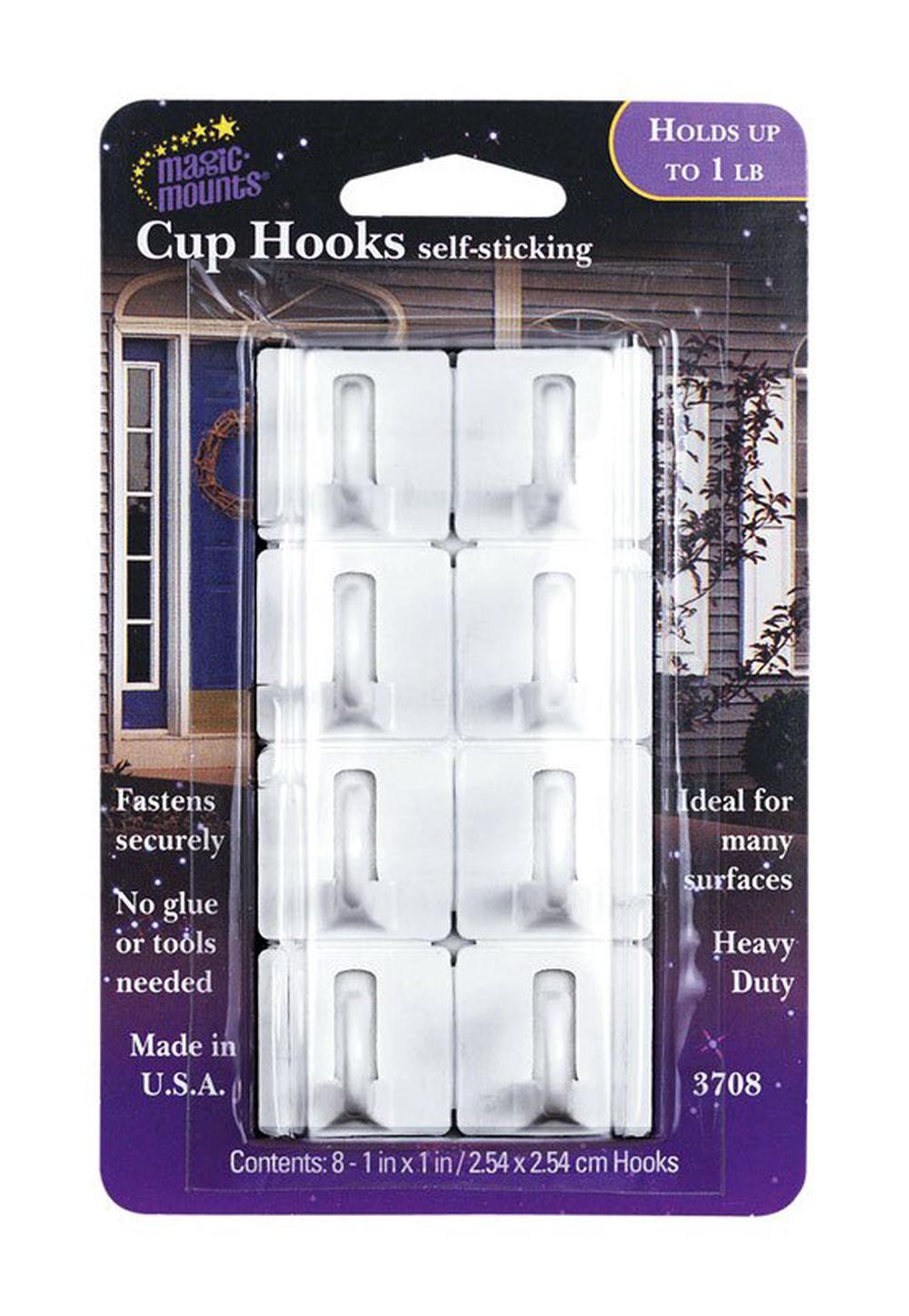 Self-Sticking Cup Hooks - 8 Pieces, 0041714037081