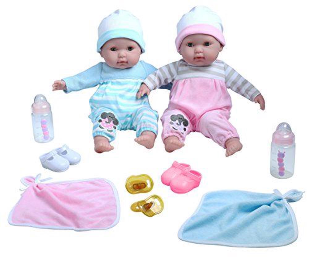 JC Toys Berenguer Boutique Twins Soft Body Baby Dolls 12 Piece Gift