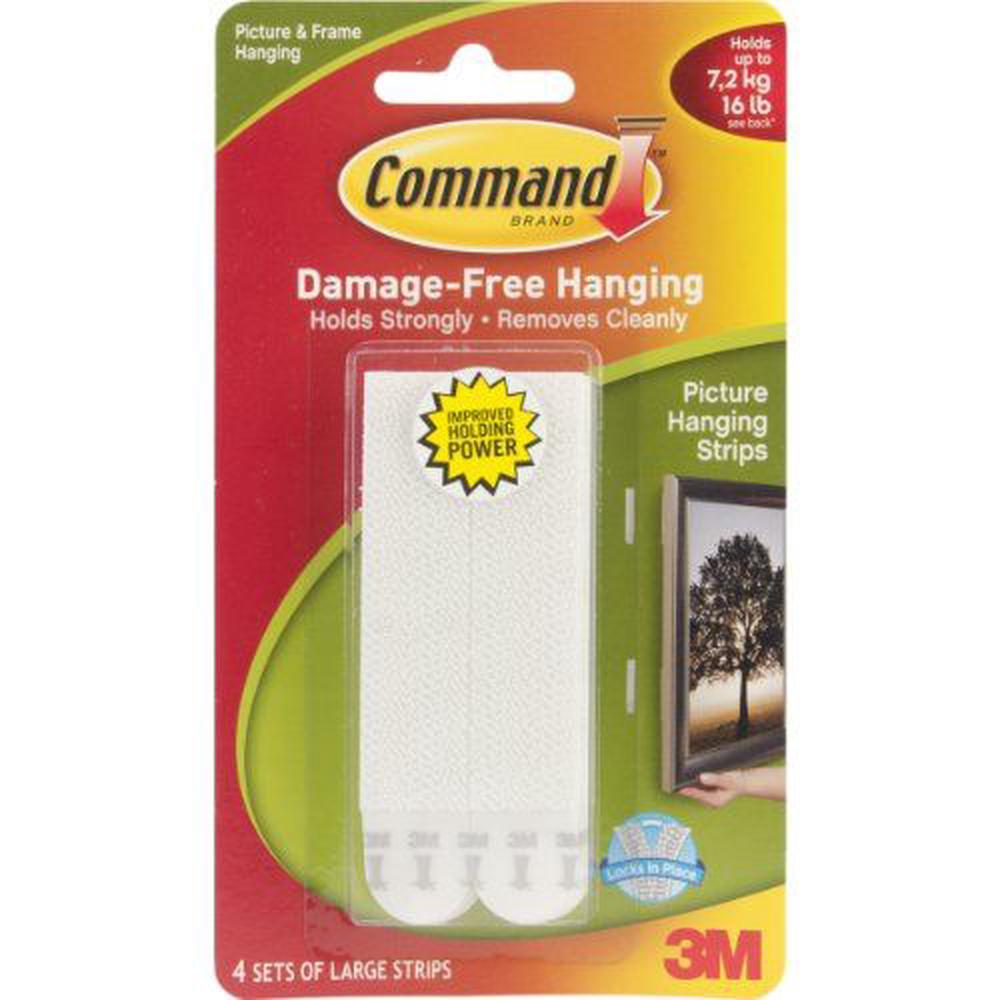 3M Command Large PictureHanging Strips, White, 4Strip Buy online at