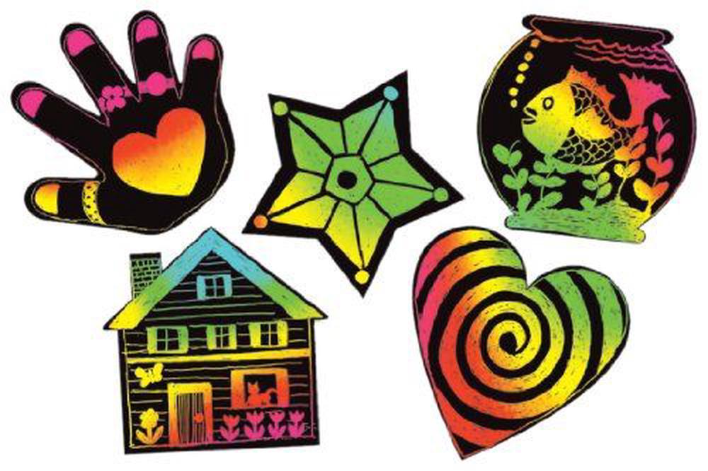 Melissa & Doug Scratch Art Scratchin' Shapes Group Pack Etching
