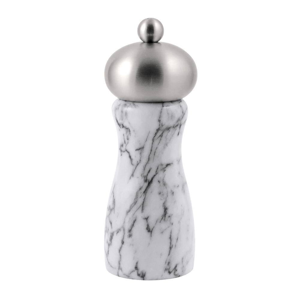 Arctic Pepper Mill With Stainless Steel Top (White Marble) - 15cm, 0056975032843