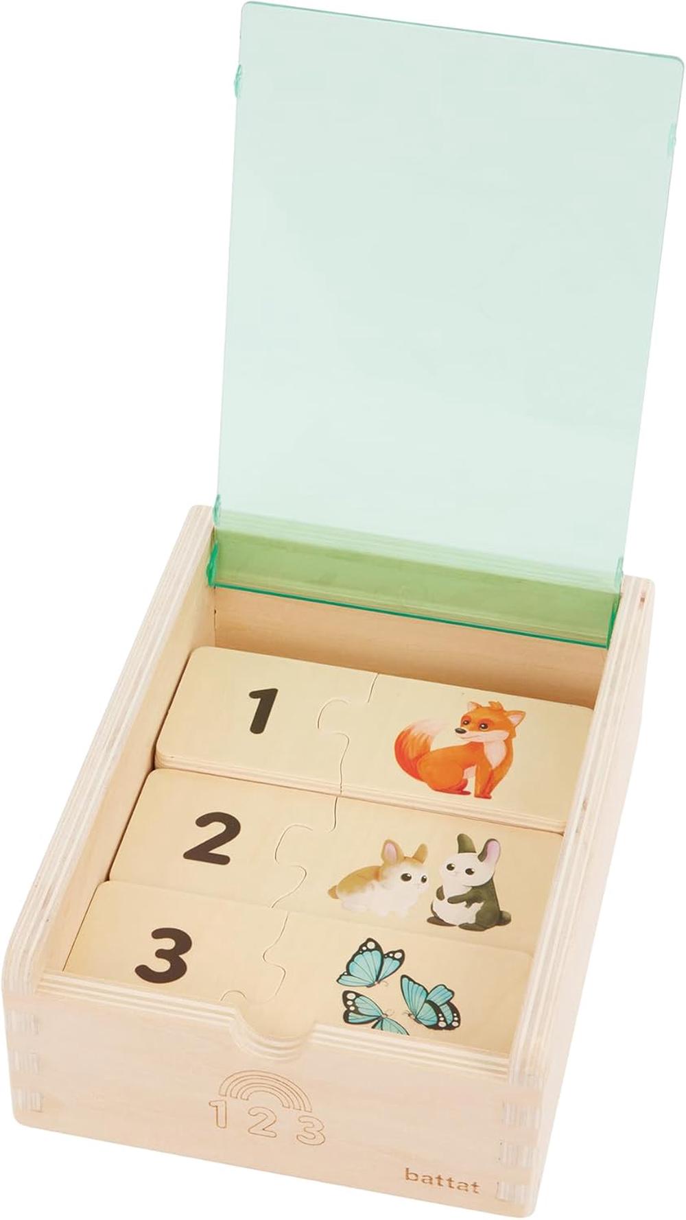 Battat Wooden Self-Correcting Puzzle Box Set (Numbers), 0062243486904