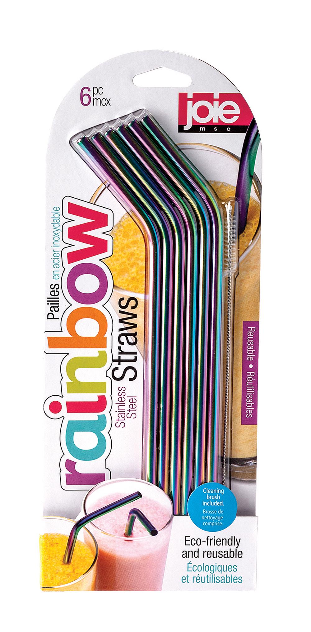 Joie Rainbow Iridescent Straws, 6 Piece (Iridescent) - 22x0.6x0.6cm by Joie - ISBN: 0067742126016
