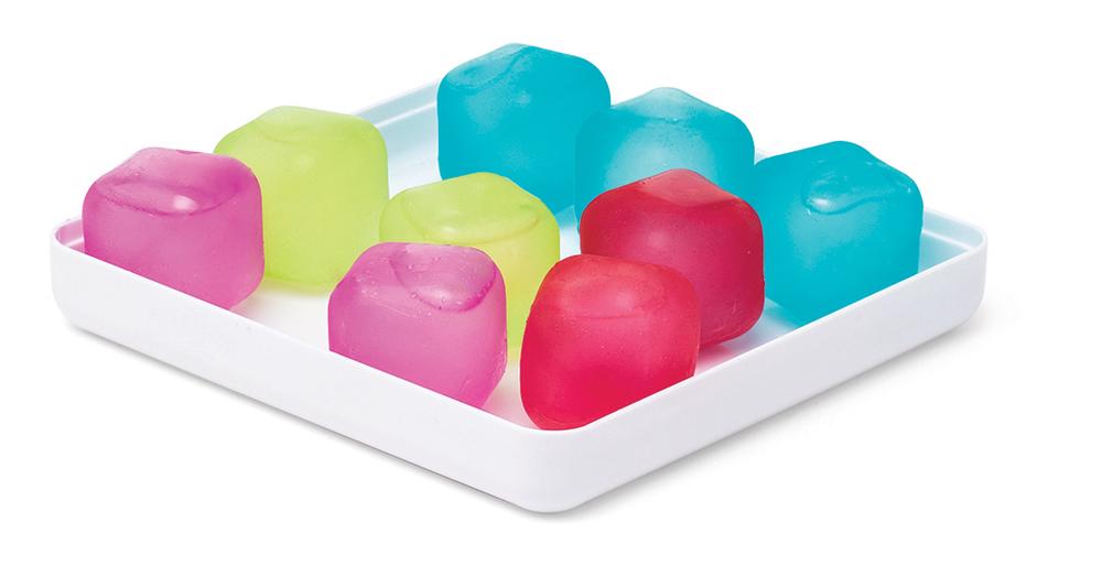 Joie Reusable 16 Piece Ice Cubes & Tray (Red/Blue/Green/Rose) - 12.4x12.4x3.5cm, 0067742291950