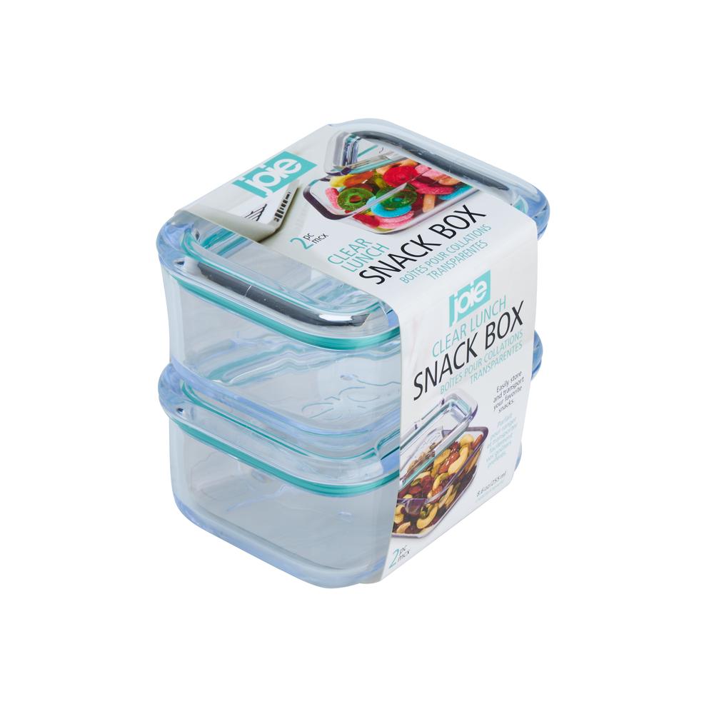 Joie Clear Lunch Snack Box, 2 Pack (Blue), 0067742316998