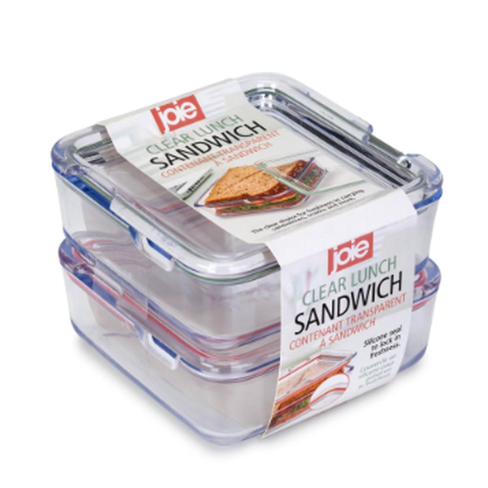 Joie Silicone Clear Lunch Sandwich Container, 2 Pack, 0067742317032