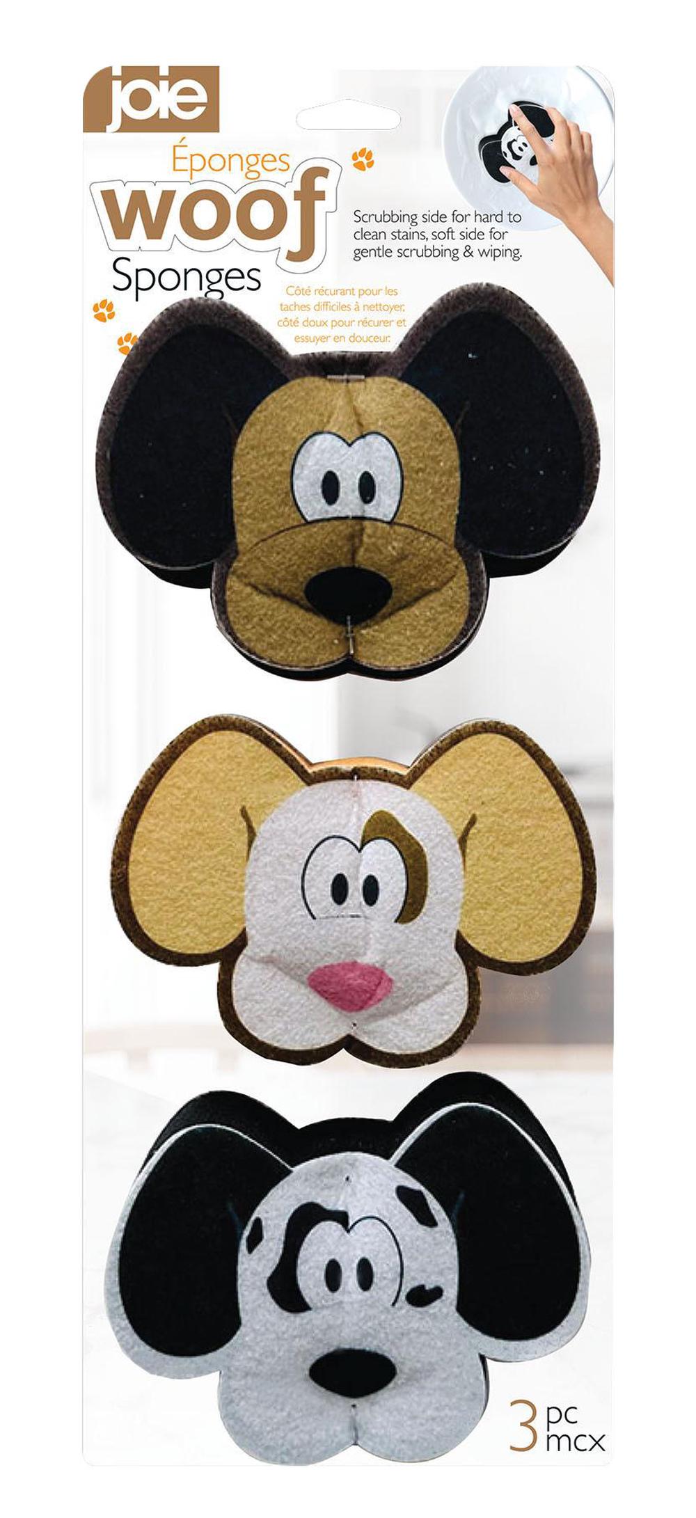 Joie Woof Sponges, 3 Pack - 12.4x8x3cm, 0067742387103