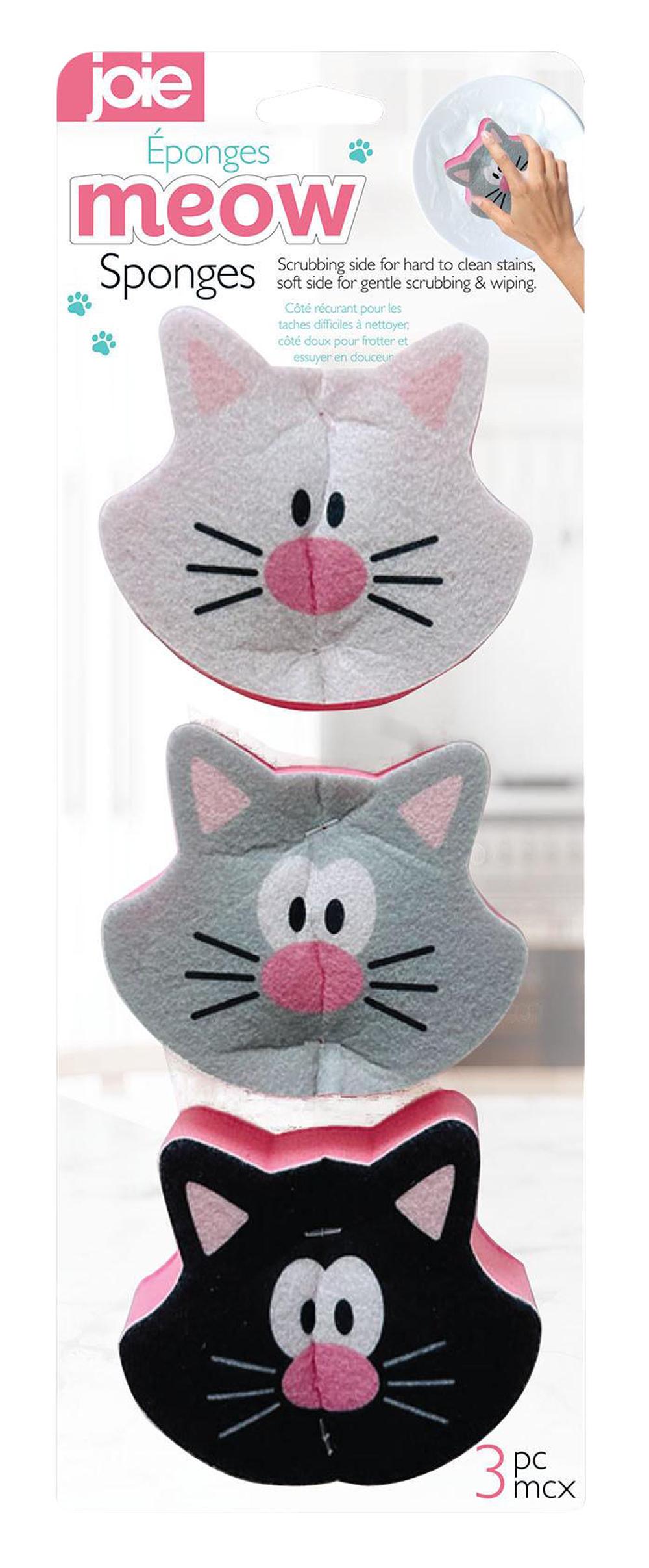 Joie Meow Sponges, 3 Pack - 10.3x8.5x3cm, 0067742387110