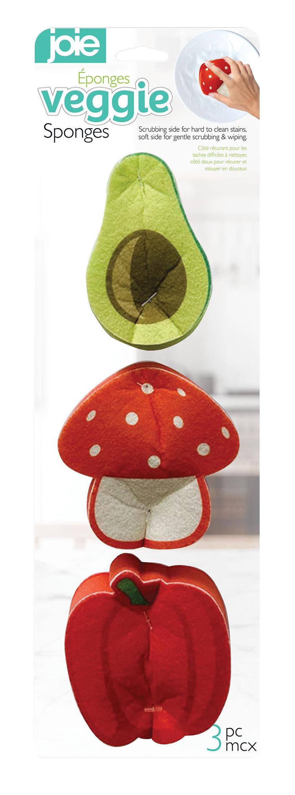 Joie Veggie Sponges, 3 Pack - 9x8.8x3cm, 0067742387127