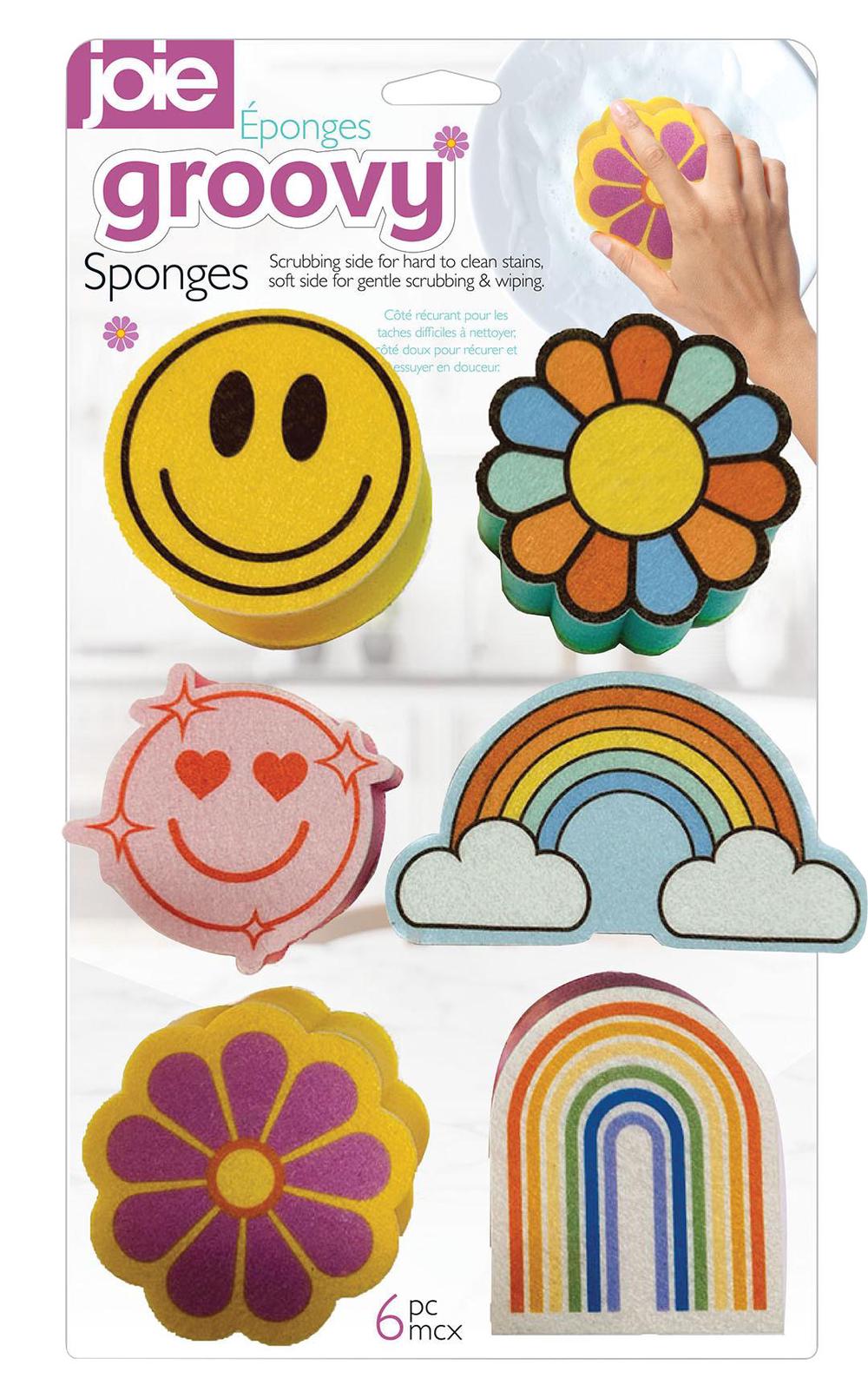 Joie Groovy Sponges, 6 Pack - 13.2x7.3x3cm, 0067742387134