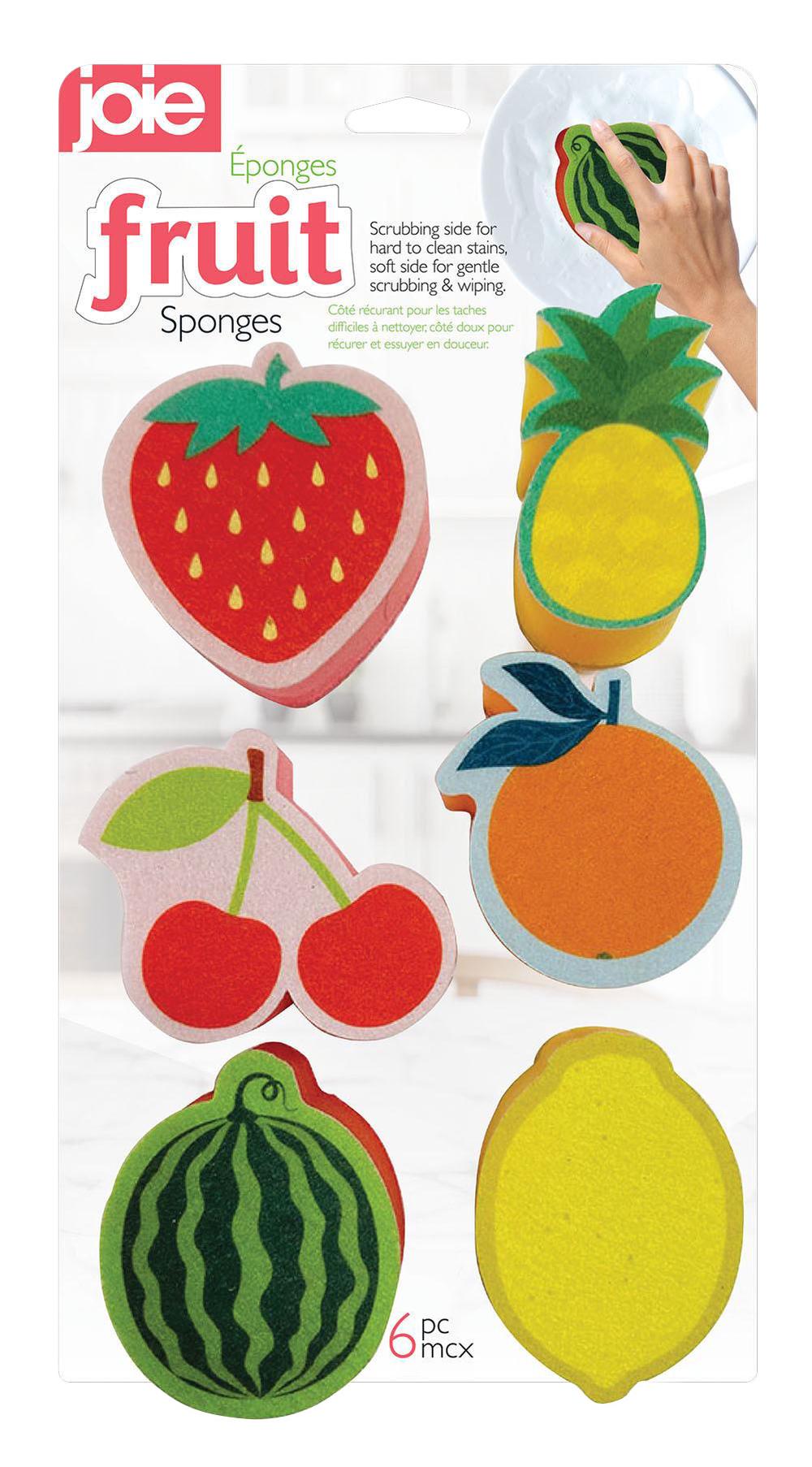 Joie Fruit Sponges, 6 Pack - 10.5x6.2x3cm, 0067742387141