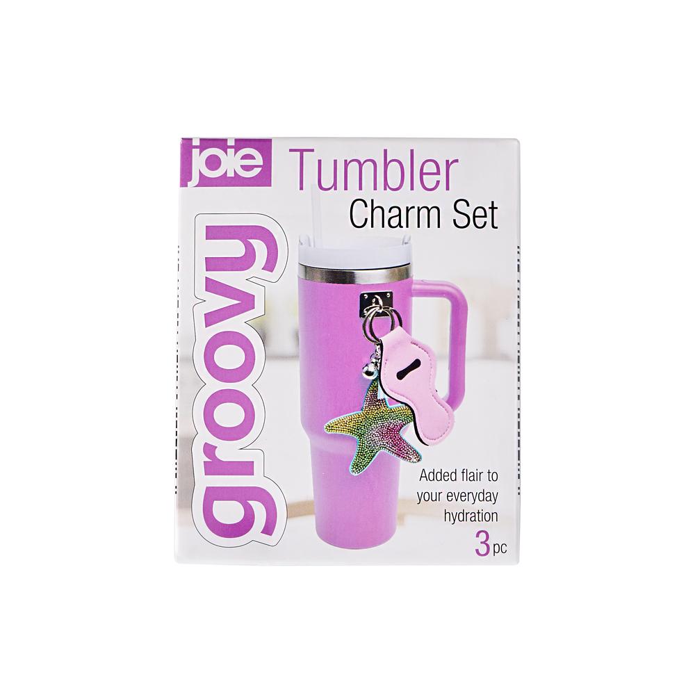 Joie Groovy Tumbler Charm Set, 3 Piece (Green/pink/Purple) - 13x8x8cm, 0067742972958