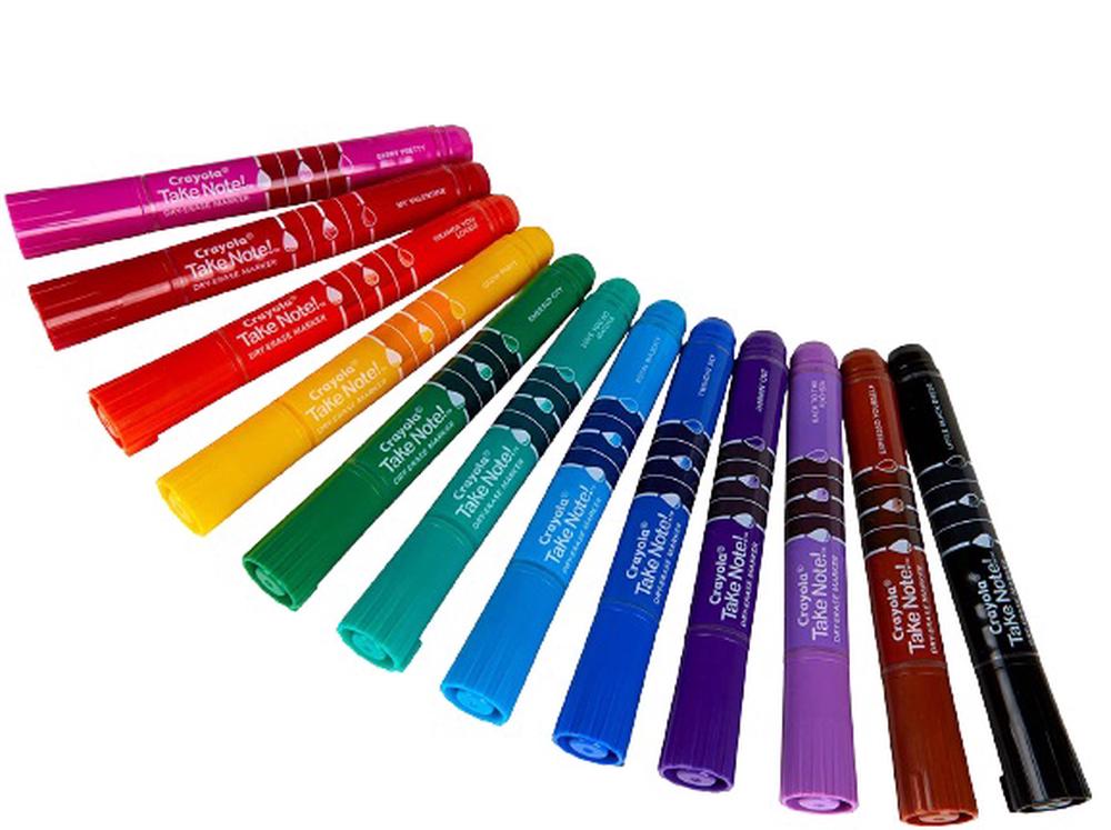 Crayola Take Note! Low Odor Dry Erase Markers, Chisel Tip, 12 Count