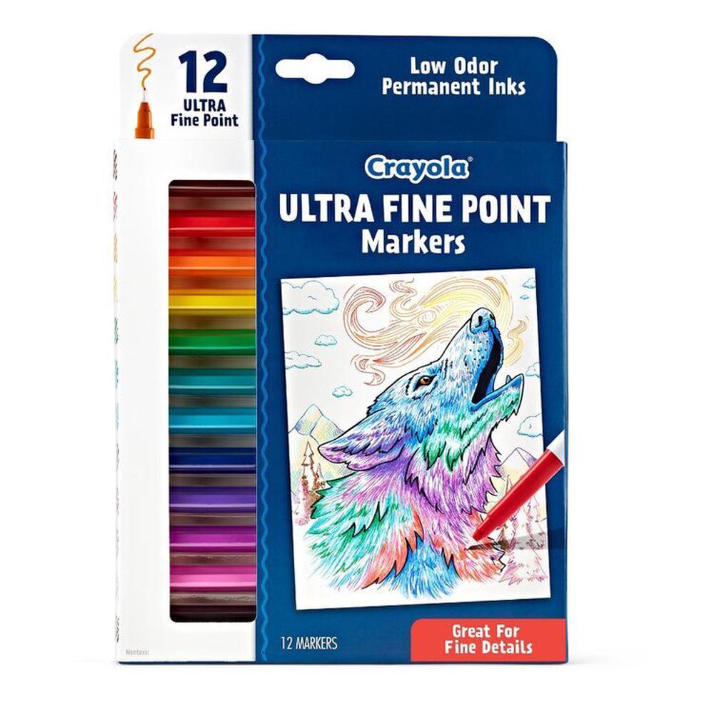 Crayola Ultra Fine Line Point Markers, 12 Pack, 0071662283278